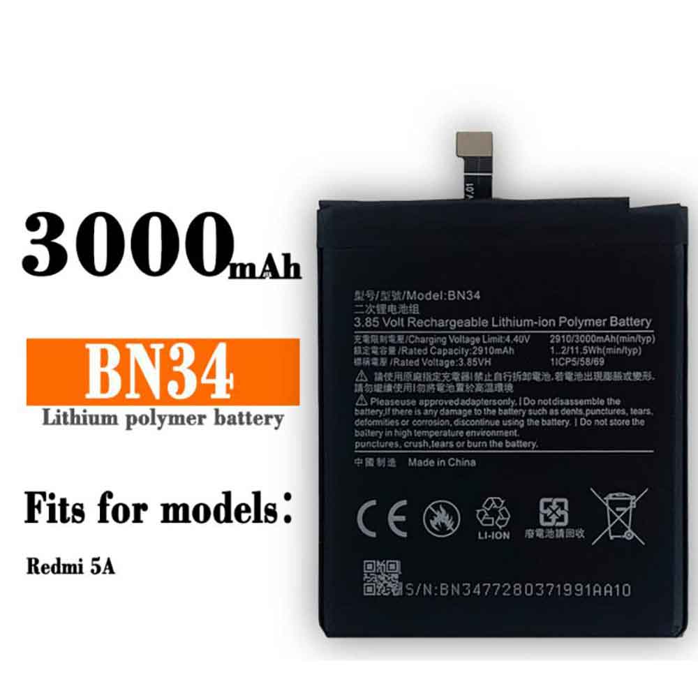 Batería para Gaming-Laptop-15.6-7300HQ-1050Ti/xiaomi-BN34